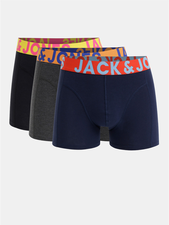 Jack & Jones Set di tre boxer Jack & Jones in nero, blu e grigio
