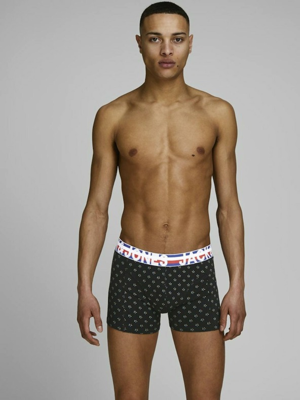 Jack & Jones Set di tre boxer in nero e blu navy con stampa Jack & Jones