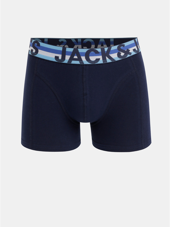 Jack & Jones Set di tre boxer in nero e blu navy con stampa Jack & Jones