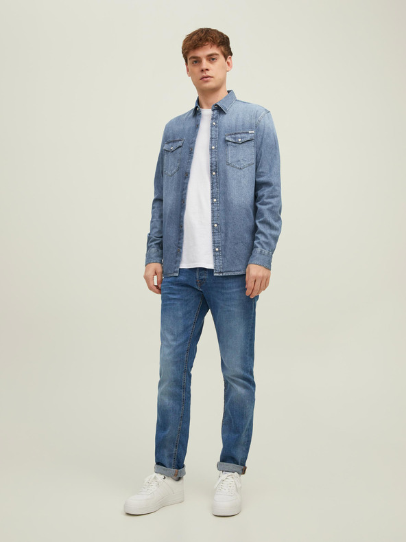 Jack & Jones Camicia blu da uomo in denim slim fit Jack & Jones Heridan