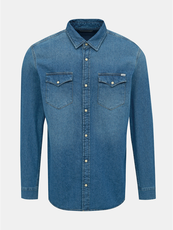 Jack & Jones Camicia blu da uomo in denim slim fit Jack & Jones Heridan