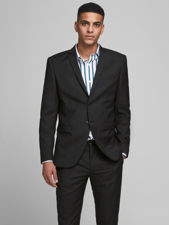 Jack & Jones Blazer nero da uomo Jack & Jones Solaris in misto lana