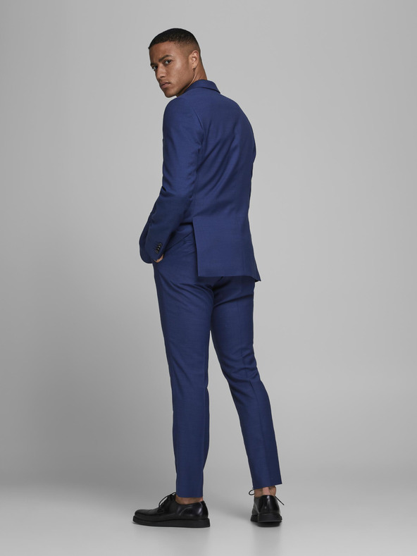 Jack & Jones Pantaloni da abito slim fit Jack & Jones Solaris in misto lana blu