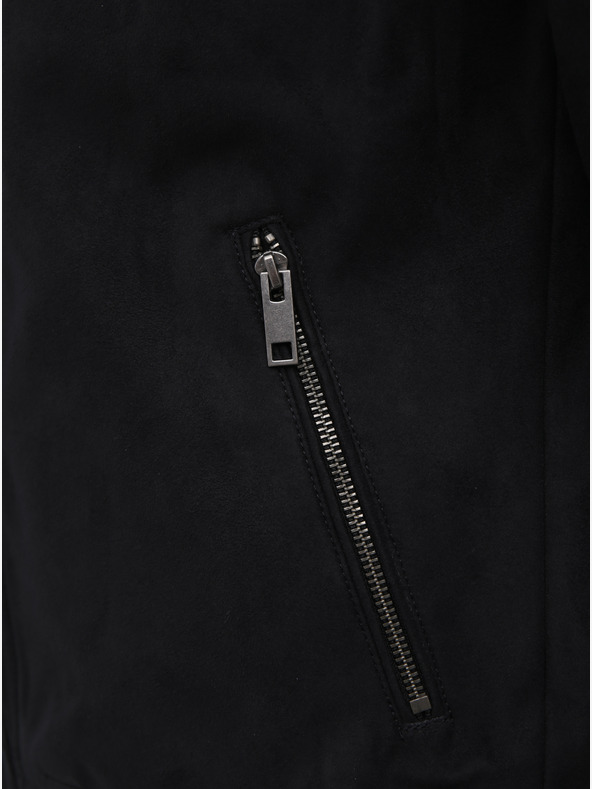 Jack & Jones Giacca nera in pelle scamosciata Jack & Jones Rocky