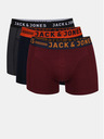 Jack & Jones Set di tre boxer Jack & Jones Lichfield da uomo in bordeaux, blu e grigio