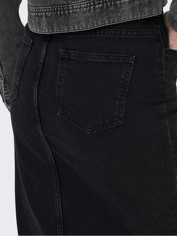 ONLY Gonna midi in denim nera da donna ONLY Bianca