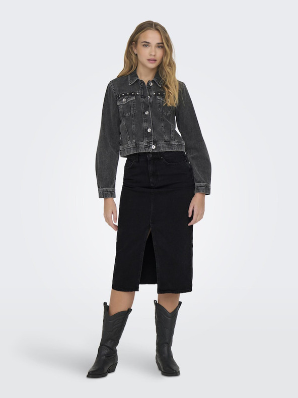 ONLY Gonna midi in denim nera da donna ONLY Bianca