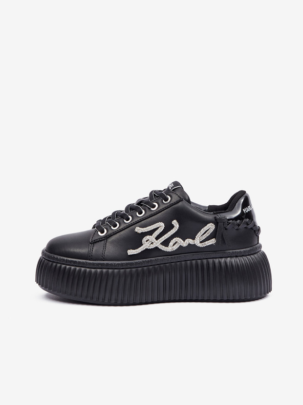 Karl Lagerfeld Sneakers da donna in pelle nera KARL LAGERFELD