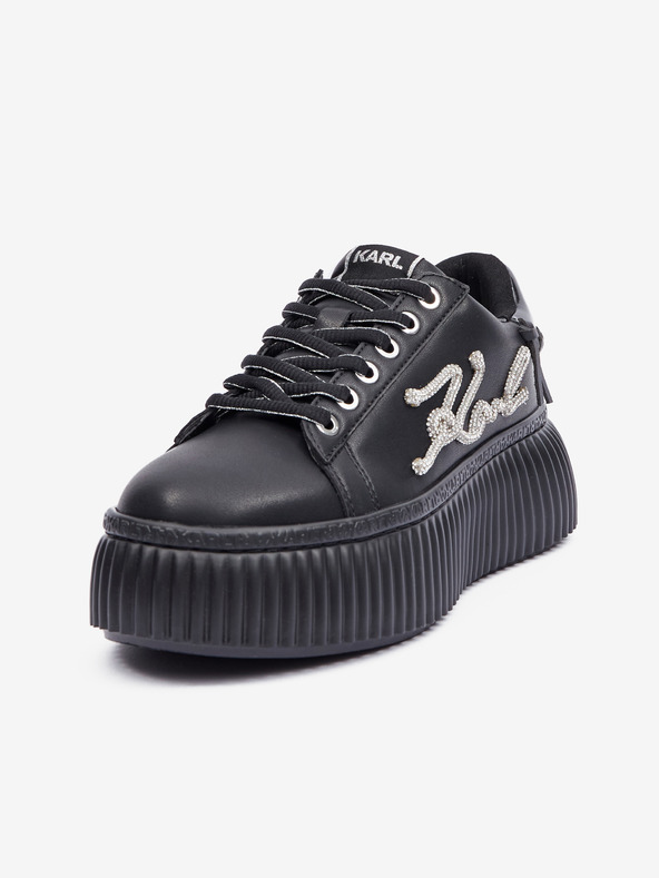 Karl Lagerfeld Sneakers da donna in pelle nera KARL LAGERFELD