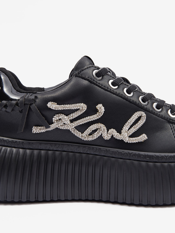 Karl Lagerfeld Sneakers da donna in pelle nera KARL LAGERFELD