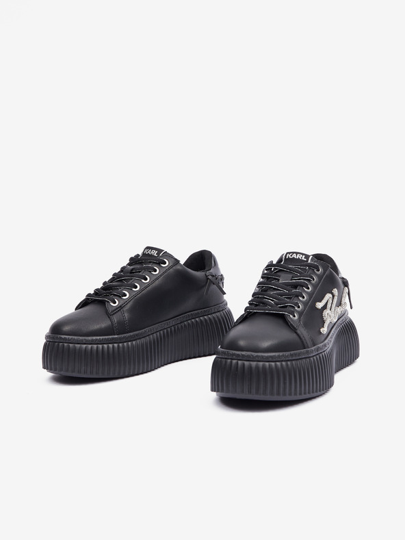 Karl Lagerfeld Sneakers da donna in pelle nera KARL LAGERFELD