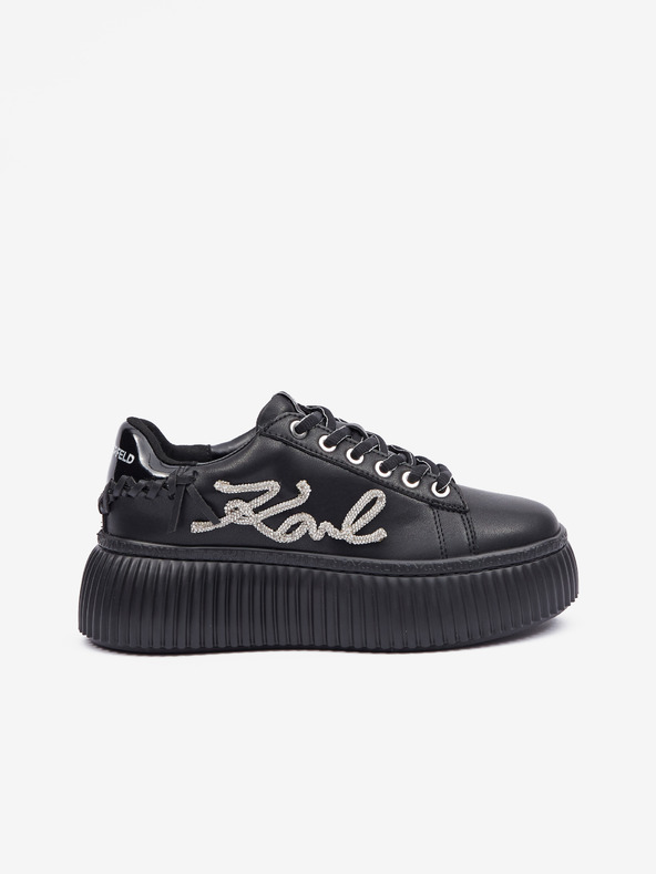 Karl Lagerfeld Sneakers da donna in pelle nera KARL LAGERFELD