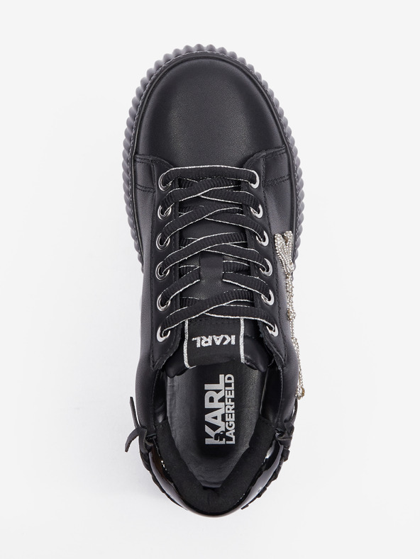 Karl Lagerfeld Sneakers da donna in pelle nera KARL LAGERFELD