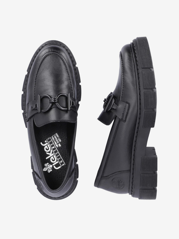 Rieker Mocassini in pelle nera da donna Rieker