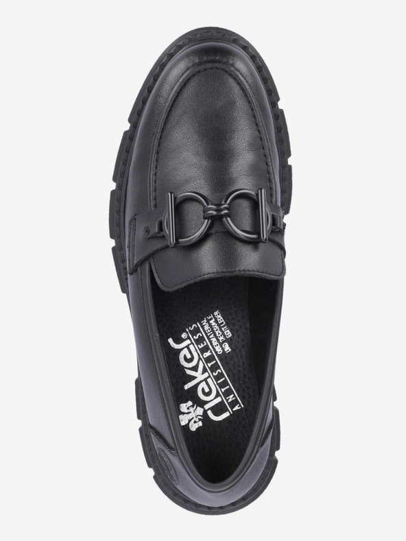 Rieker Mocassini in pelle nera da donna Rieker