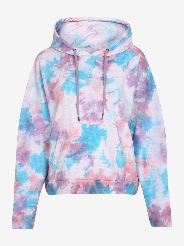 NAX Felpa con cappuccio fantasia blu e viola da donna NAX Werfa
