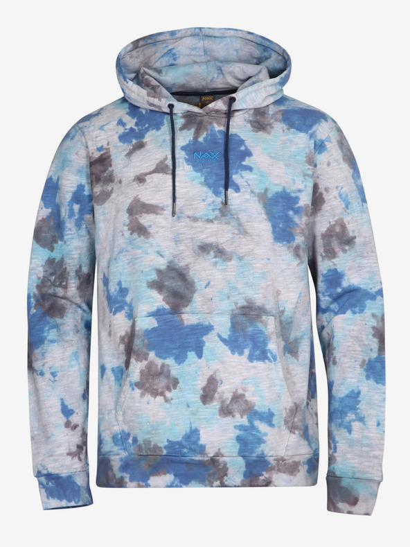 NAX Felpa con cappuccio fantasia grigia e blu da uomo NAX Zenur