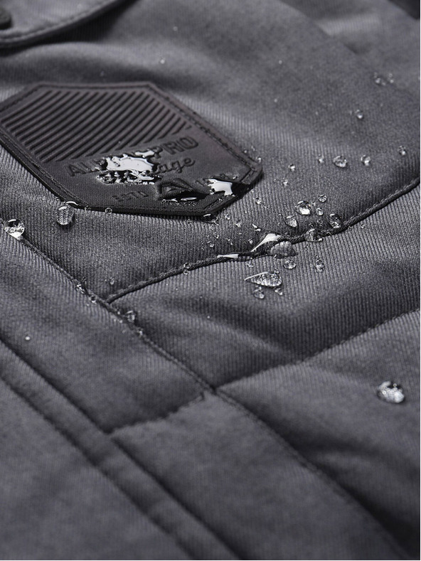 ALPINE PRO Parka invernale grigio scuro da uomo con membrana ALPINE PRO HARD