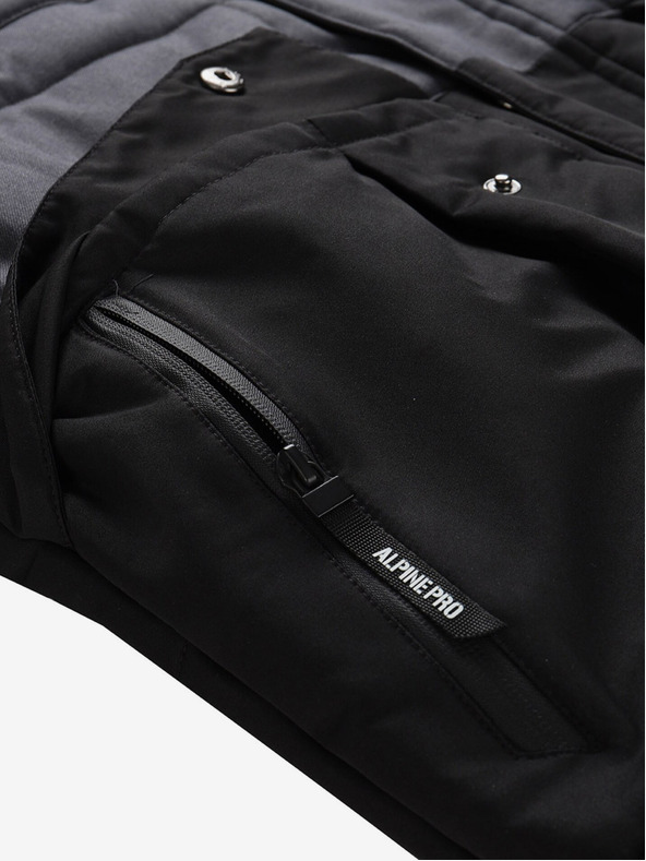 ALPINE PRO Parka invernale grigio scuro da uomo con membrana ALPINE PRO HARD
