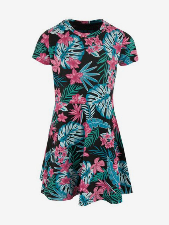 ALPINE PRO Vestito floreale rosa e verde per bambina ALPINE PRO Drimo