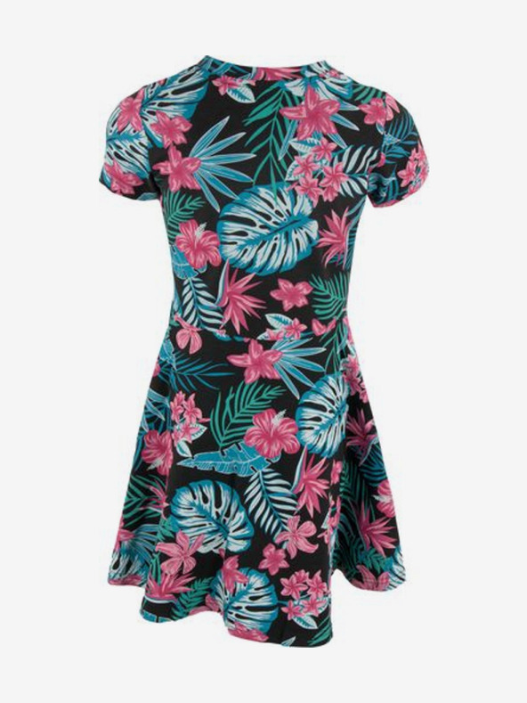 ALPINE PRO Vestito floreale rosa e verde per bambina ALPINE PRO Drimo