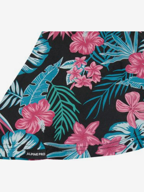 ALPINE PRO Vestito floreale rosa e verde per bambina ALPINE PRO Drimo