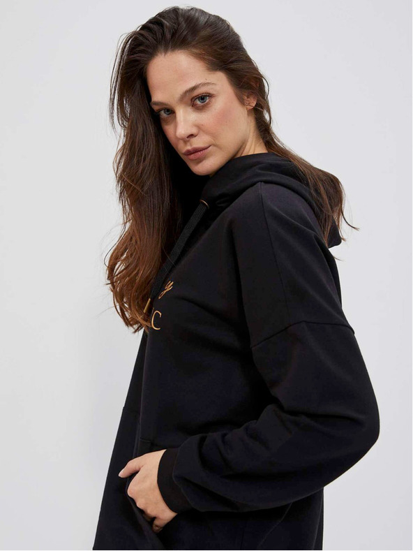 Moodo Felpa nera da donna con cappuccio Moodo