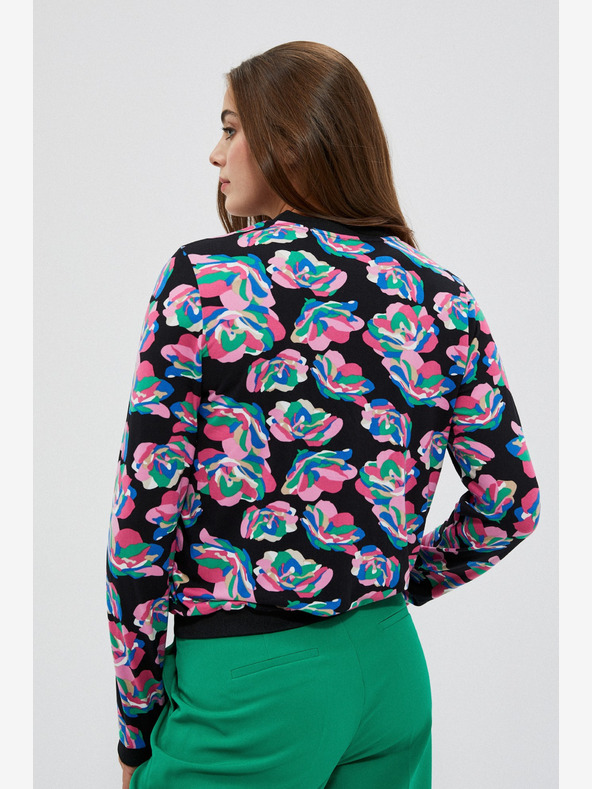 Moodo Bomber nero stampato da donna Moodo