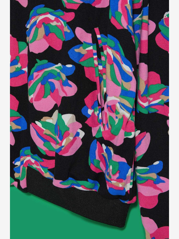 Moodo Bomber nero stampato da donna Moodo