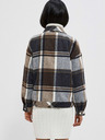 Moodo Moodo Giacca camicia a quadri donna grigio e marrone