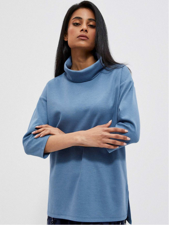 Moodo Felpa con cappuccio blu da donna Moodo