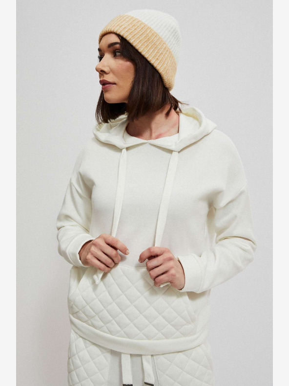 Moodo Felpa con cappuccio bianca da donna Moodo