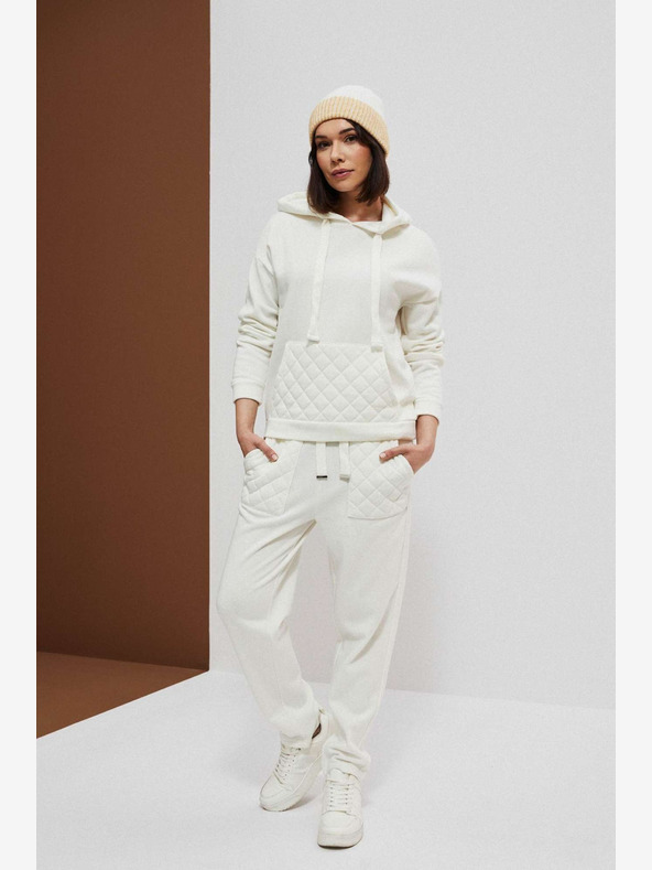 Moodo Felpa con cappuccio bianca da donna Moodo