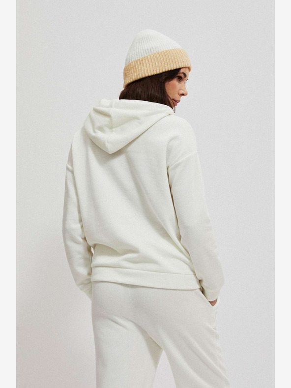 Moodo Felpa con cappuccio bianca da donna Moodo