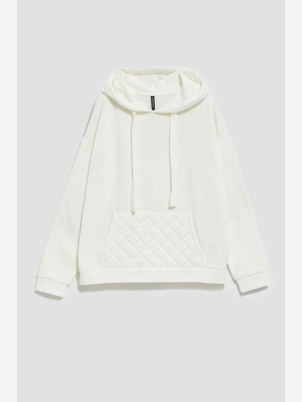 Moodo Felpa con cappuccio bianca da donna Moodo