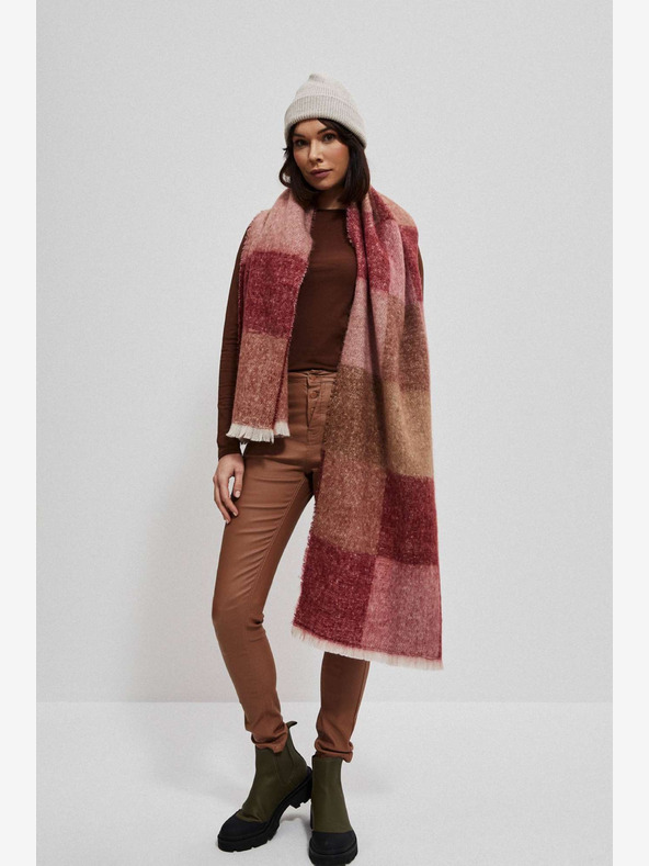 Moodo Sciarpa a quadri da donna rosa Moodo