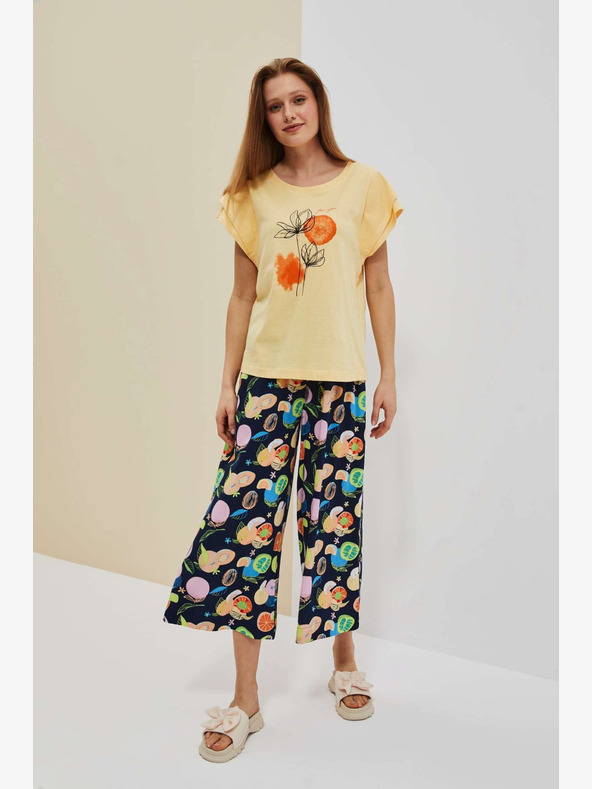 Moodo Camicia gialla stampata Moodo