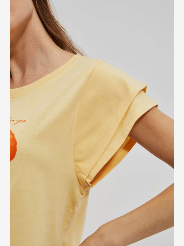 Moodo Camicia gialla stampata Moodo