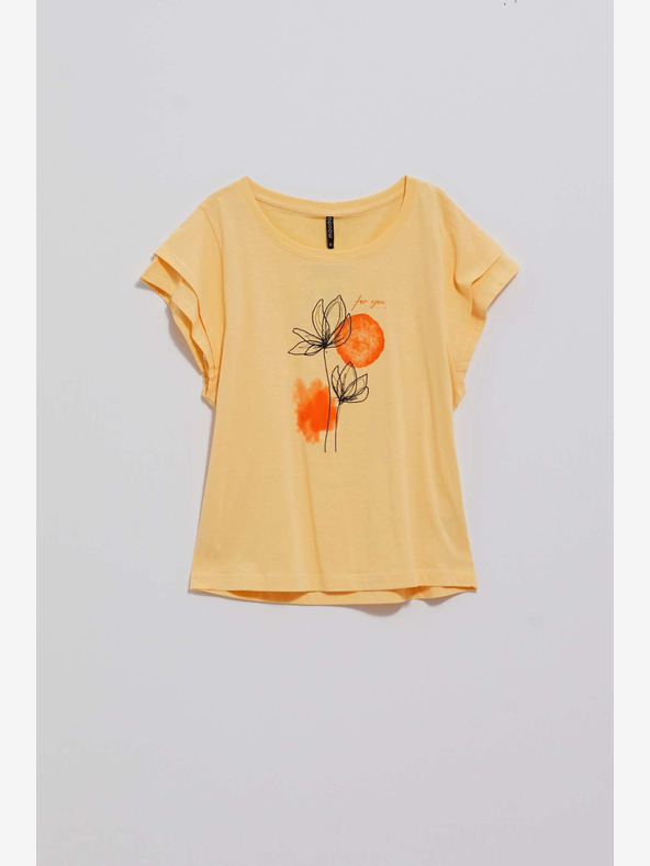 Moodo Camicia gialla stampata Moodo