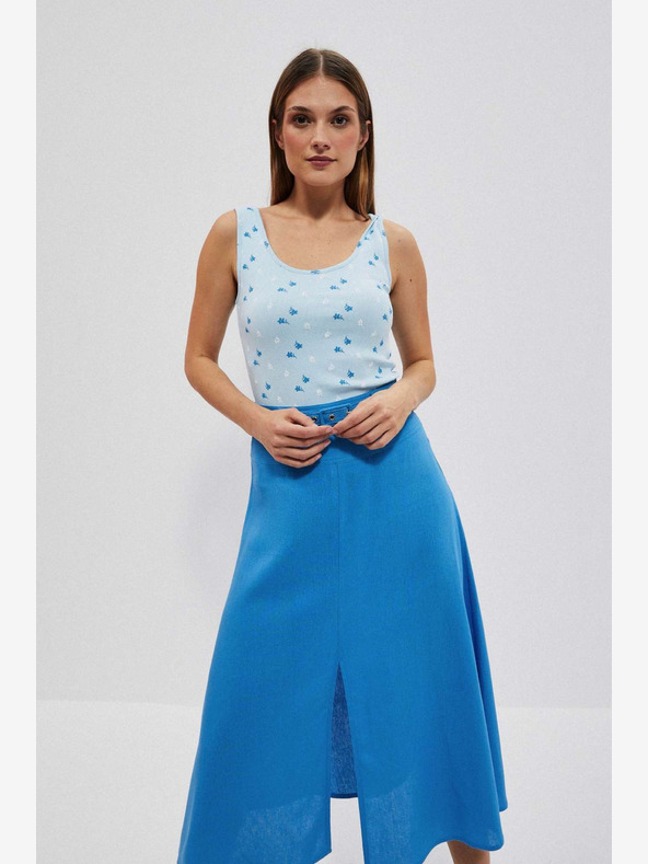 Moodo Canotta azzurra stampata Moodo