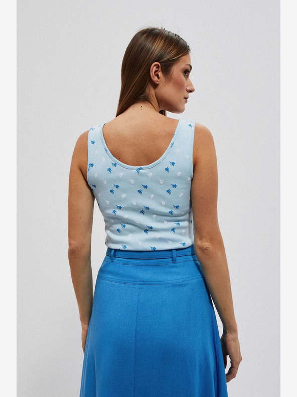 Moodo Canotta azzurra stampata Moodo