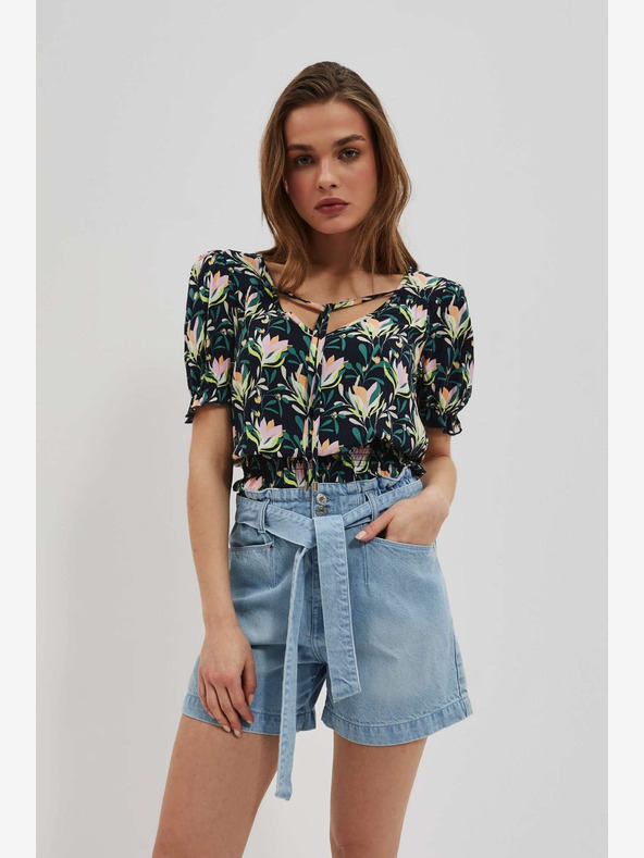 Moodo Camicetta floreale blu scuro Moodo
