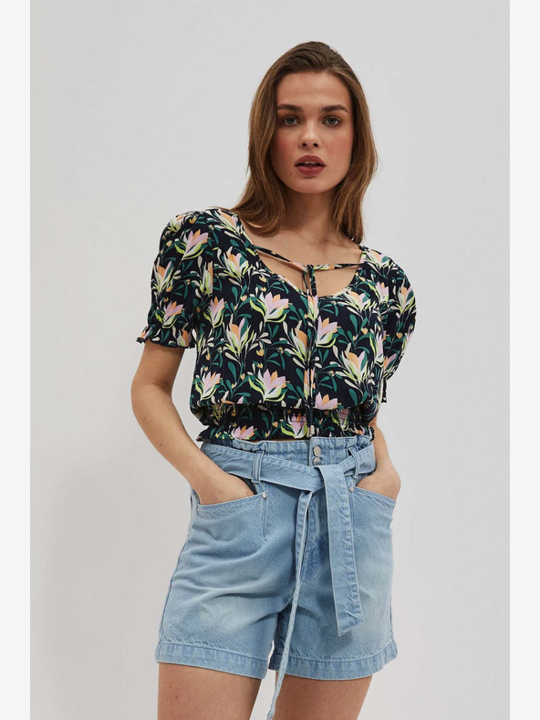 Moodo Camicetta floreale blu scuro Moodo