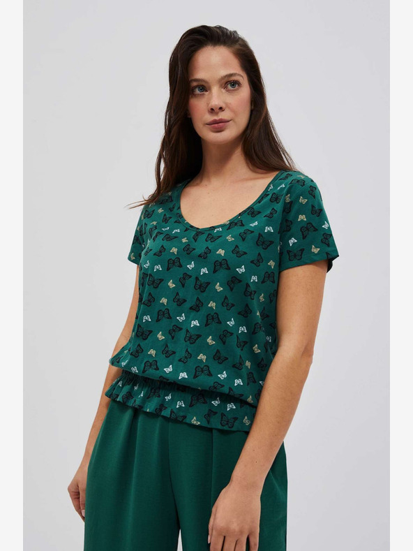 Moodo Camicetta verde a fantasia Moodo