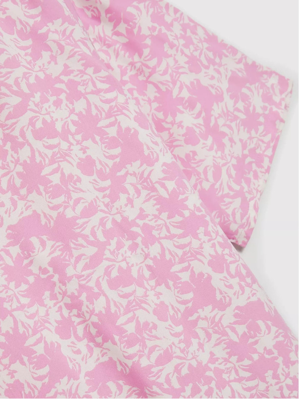 Moodo Camicetta rosa chiaro a fantasia con cravatta Moodo