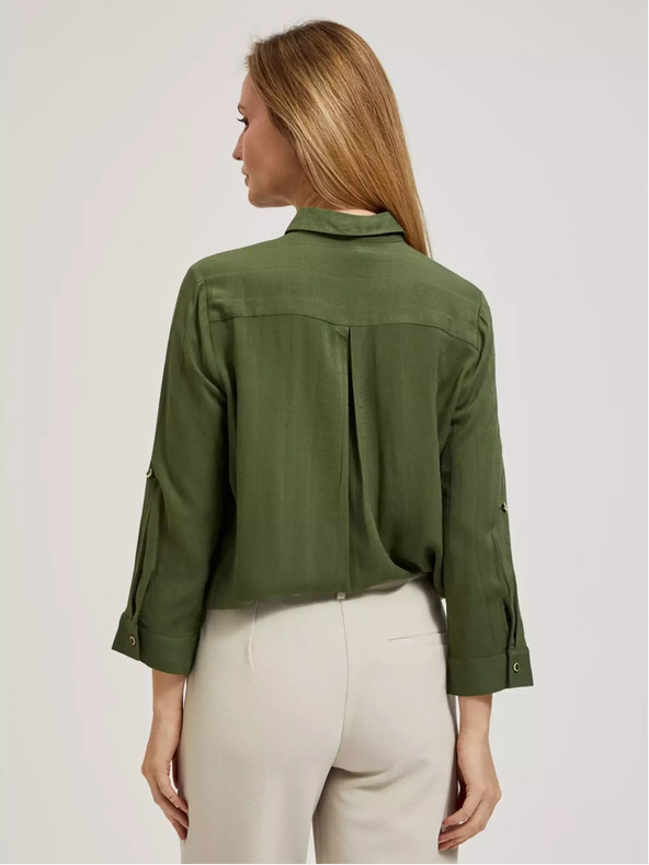 Moodo Camicetta kaki con tasche e maniche lunghe Moodo