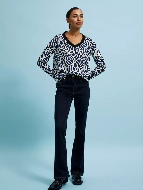 Moodo Moodo camicia geometrica con scollo a V