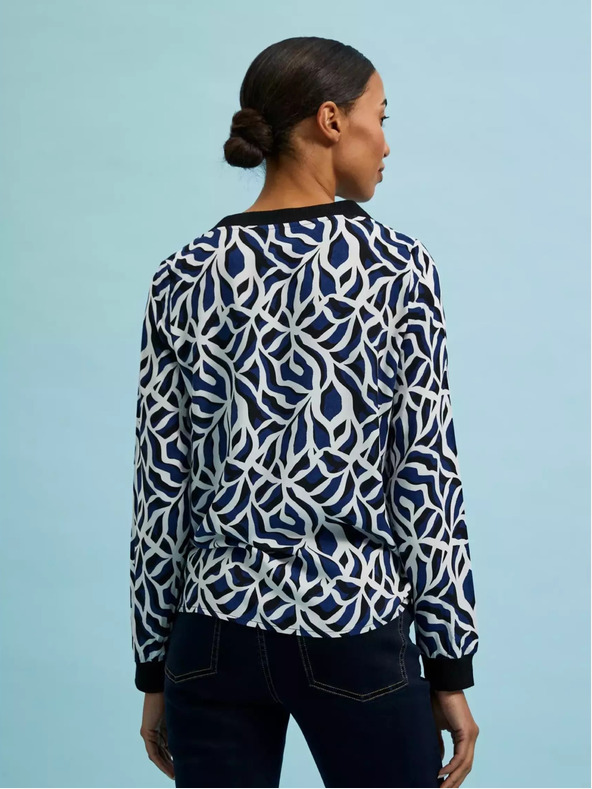 Moodo Moodo camicia geometrica con scollo a V