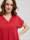 Moodo Maglietta rossa con scollo a V e maniche corte Moodo