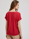 Moodo Maglietta rossa con scollo a V e maniche corte Moodo